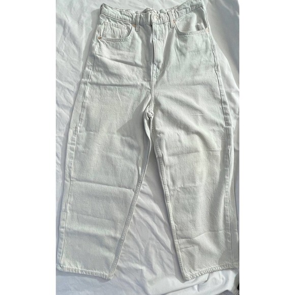 We The Free Women's Size 30 Frank Dad Jeans Icy Blue High Wasted Straight Cotton - Picture 3 of 12